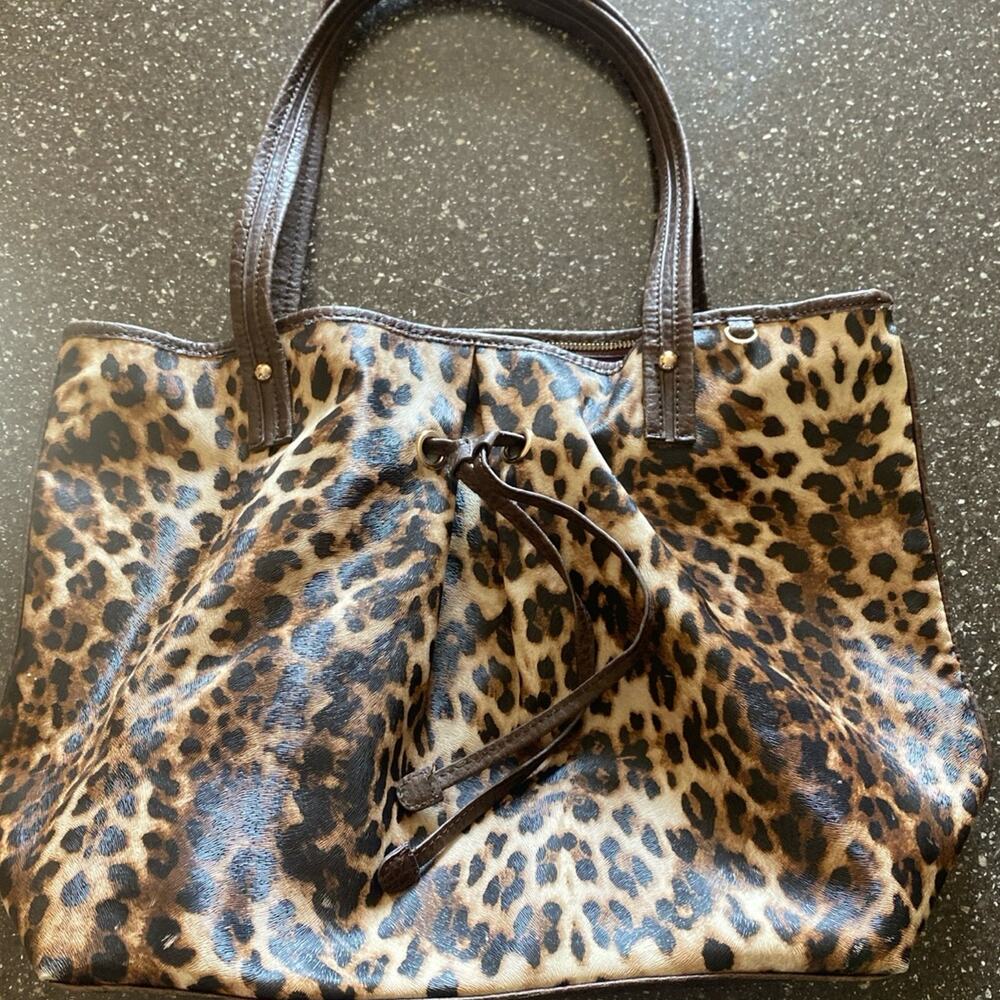 Like New Jessica Simpson, Leopard Print Tote shoulder Bag with Handles